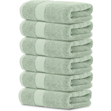 Luxury Hand Towels | 100% Turkish Cotton Hotel spa Bathroom Towel | 16x30 | 6 Pack |