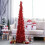 Bedroom Christmas Tree Red PET Plastic 1 Set 47.2in 6