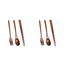 2Sets Khaki Tafelgerei Set Hout Duurzaam En Makkelijk Schoon Te Maken