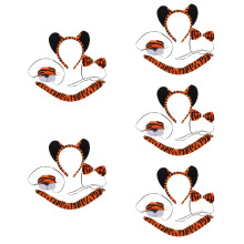 5Sets Multikleur Tijgerverkleedset Met Hoofdband En Voor Kids