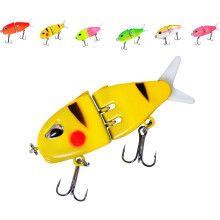 Mini Glide Bait for Bass, Trout & Pike – Multi-Jointed Swimbait, Slow Sinking, Double Hook, Freshwater & Saltwater Compatible