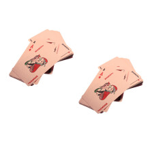 2Sets Plastic Poker Kaarten Draagbaar Roze Goud Gezelschapsspellen