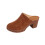 Καφέ γυναικεία ψηλοτάκουνα mules casual με κλειστά δάχτυλα, slip-on, τακούνι, πλατφόρμα, 1