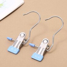 16 PCS Laundry Hanging Hooks Clips, 6 Colors, Stainless Steel, Compatible with Closet Hangers & Travel