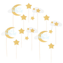 Cake Toppers Assorted Color Paper Bamboo 3 Sets 7.5x3.9x0.1in