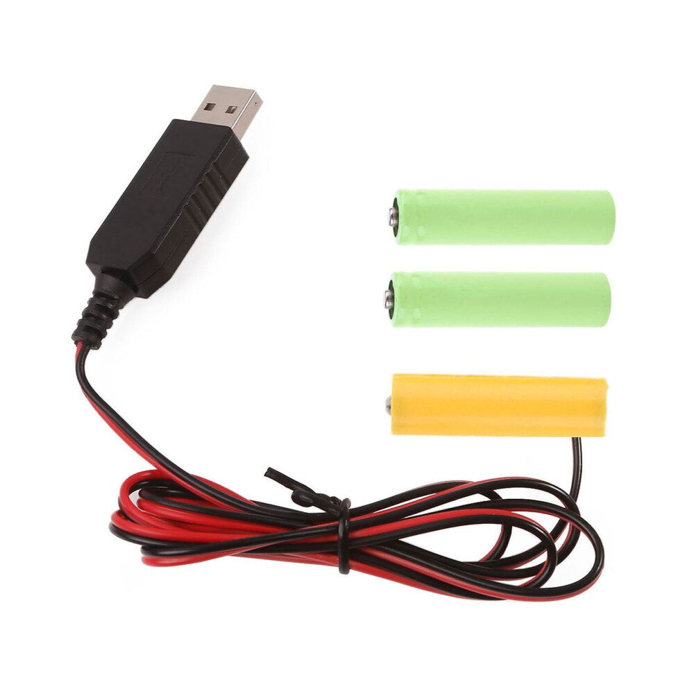 1 Set 4.5V Aa Fake Usb Power Supply Cable Cord Long-Lasting Power Solution Replacement For 3X Aa Lr6 Batteries 9132278045795