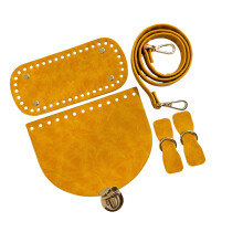 Diys Leather Bag Knitting Set with Flap Cover Shoulder Strap Lock Bag Bottom Leather Bags Making Set,for Shoulder Bags