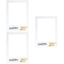 Birthday Photo Banner Props Paper Frame Cutouts 3 Pieces