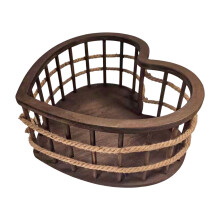 Infant Photo Props Heart Shaped Basket Photo Bed Photostudio Posing Props Shower Gifts Photoshooting Backdrop Decors