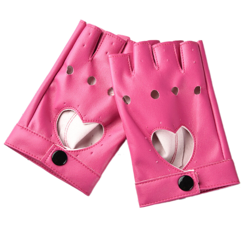 Stylish Fingerless Motorcycle Gloves Reinforced Pu Leather Punk Fashion Design Stage Performances 9132278046389