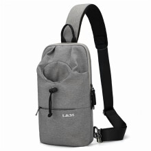 Crossbody-Rucksack für Damen und Herren, vielseitig einsetzbar, z. B. als Reise- und Wandertasche, Umhängetasche für die Brust (Grau)