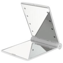 Vergrootglas draagbare make-upspiegel compacte make-upspiegel voor op reis 13x8,4x1,3cm wit