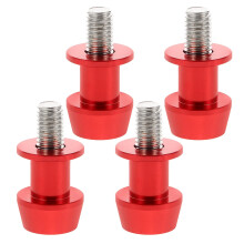 2 paia di supporti universali in alluminio rosso per forcellone moto, facili da installare.