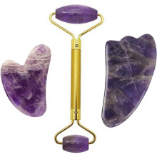 Jade ansiktsmassagerulle Gouache Guasha massageverktygsset Naturlig Gouache Jade ansiktskroppsrulle Massager Gåva, Typ3