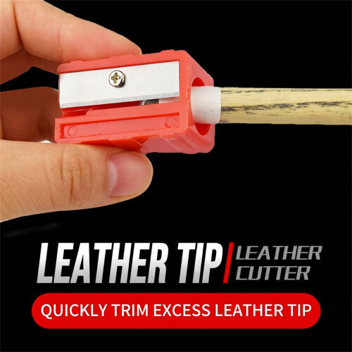 (Red) Billiard Cue Tip Repair Tool - Pencil Sharpener Style