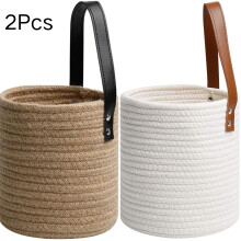 cestas colgantes de yute natural para plantas, toallas, gafas de sol — Maceta de pared estilo bohemio, compatible con decoración de interiores