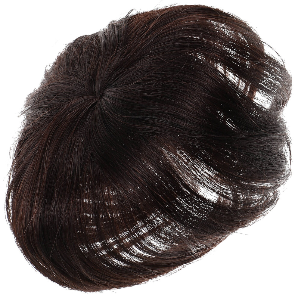 Unisex Dark Women Hairpiece Wiglet Toppers Thin Extension Woman