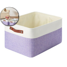 Storage Bins Large Fabric Storage Baskets for Shelves, Decorative Linen Closet Baskets with Handles for Organizing, Shelf, Clothes, Home, Office