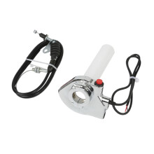 Drehgasgriff mit Kabel für Motorrad, Ersatzteil für Drehgasgriff, Motorradzubehör, Silber