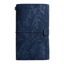 Notitieboek van PU-leer met bloemenreliëf, veganistisch, voor dames en heren, ideaal als reis- of kantoorcadeau, trendy kleuren