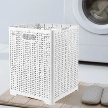 Collapsible Plastic Storage Bins with Handles – Foldable Laundry Basket for Bathroom, Dorm & Toys (17.32x13.38x12.59in)
