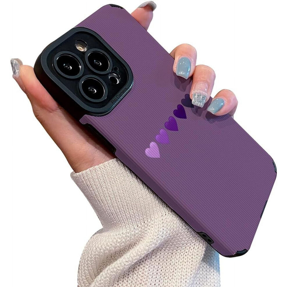 Love Heart Trendy Simple Design Personalized Silicone Case Compatible With Iphone Case (Compatible With Iphone 15) Purple 9178400175527