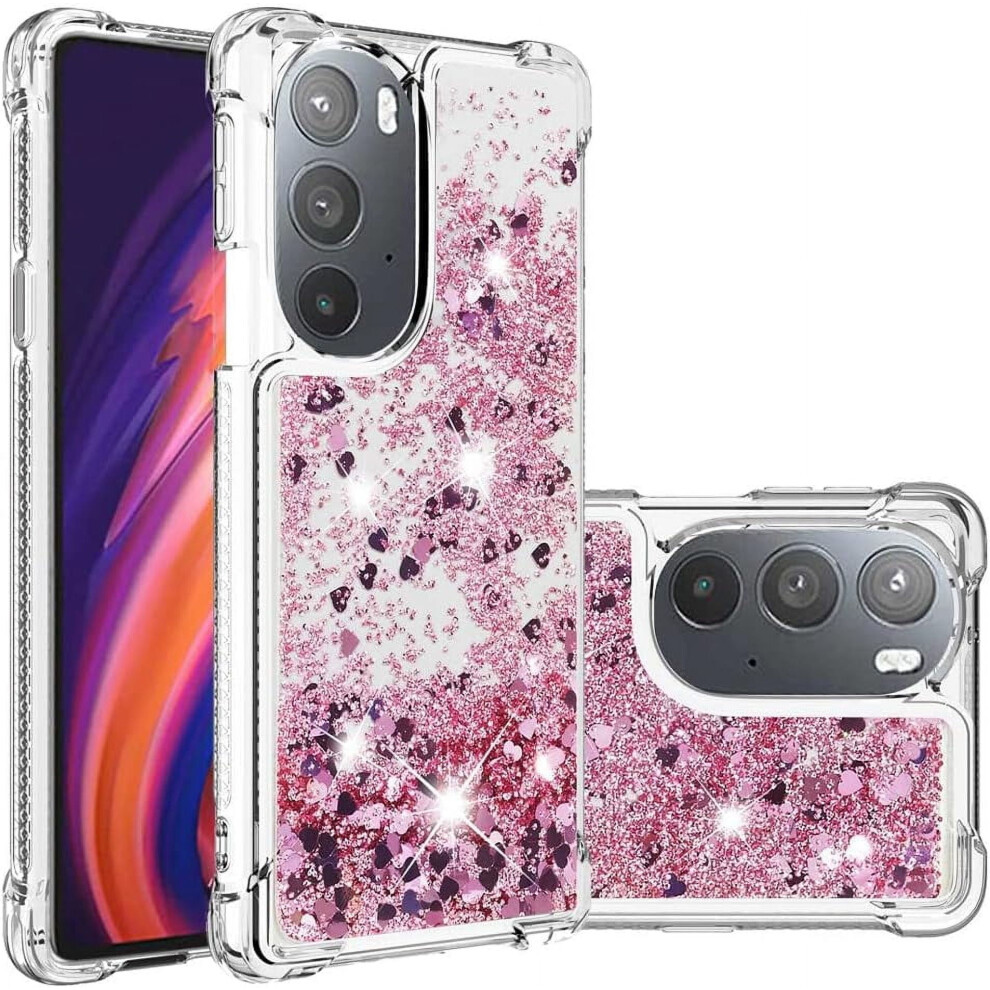Compatible With Motorola Moto Edge Plus 2022: Glitter Liquid Quicksand Shockproof Clear Tpu Case 9178400175282