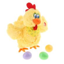 Bellissime galline depongono uova di pollo, bambole di peluche elettriche che cantano e ballano, regali di compleanno.