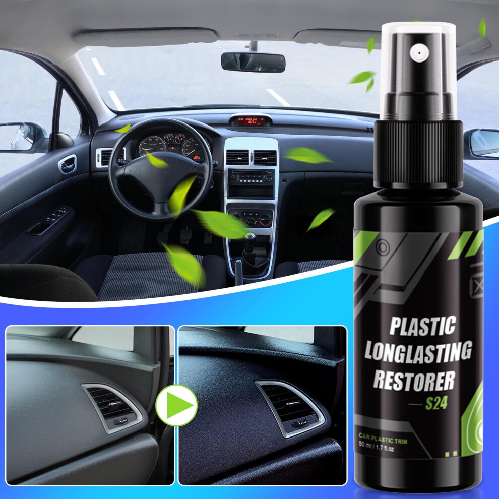 Car Interior Plastic Restoration Coating, 50Ml Repair Liquid For Faded/Cracked/Dull Surfaces Black 9178400175701