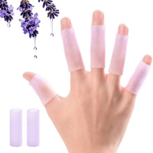 20 PCS Gel Finger Sleeves with Lavender Extract – Silicone Finger Cots for Cracking, Corns, Blisters & Calluses (Purple)
