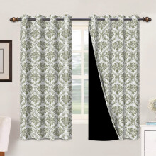 Mizhona Blackout Curtains Boho Floral Print 42x63 Inch Set