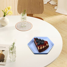 6.69" Hexagonal Plastic Dinner Plates - Microwave & Dishwasher Safe Reusable Lightweight Plates for Kitchen, Camping & Kids (1Pc)