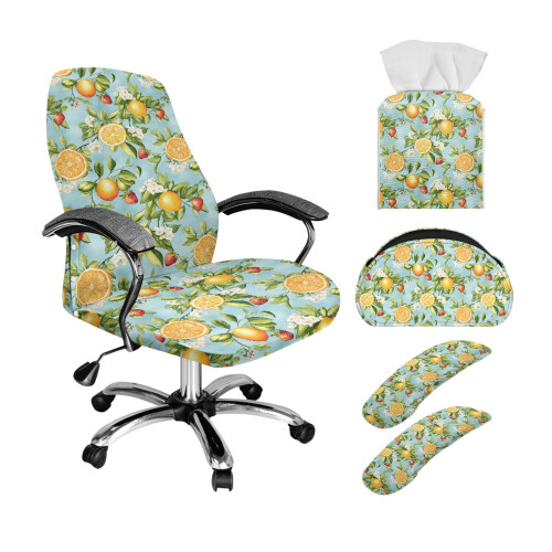 Ensemble de housses de chaise de bureau en cuir PU, 5 pièces, taille L