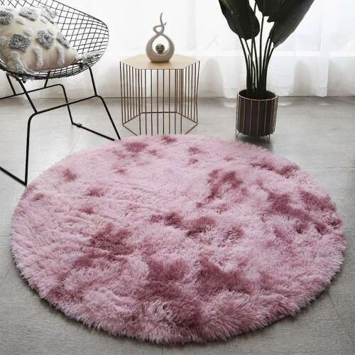 Ultra Soft Plush Round Rug Mat White 48in