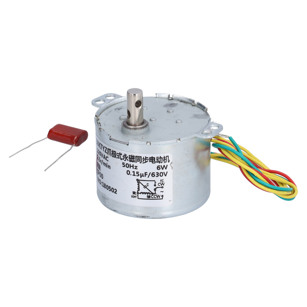 Gear Motor 6W 2.5 Rpm Synchronous Ac220v Aluminum Brass Cw/Ccw 8761387617244
