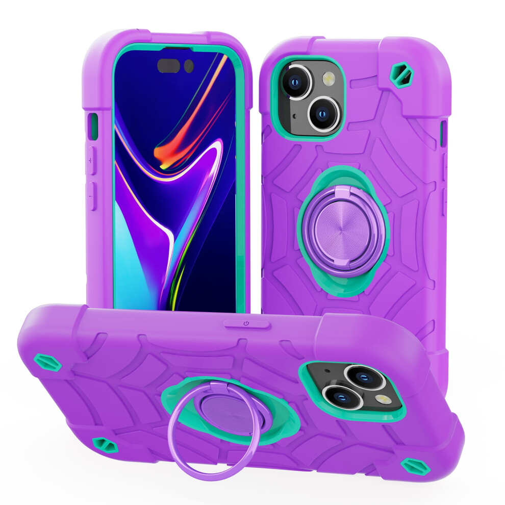Tech Circle Rugged Case For Iphone 15 Plus 6.7" (2023) Â Shockproof, Magsafe-Compatible, Kickstand & Ring Holder, Purple 9336866735772