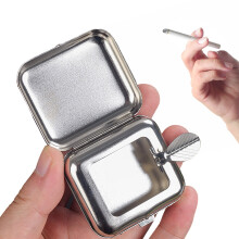 Portable Metal Ashtray With Lid – Windproof Pocket Ashtray For Car Outdoor – Mini Iron Ashtray For Men