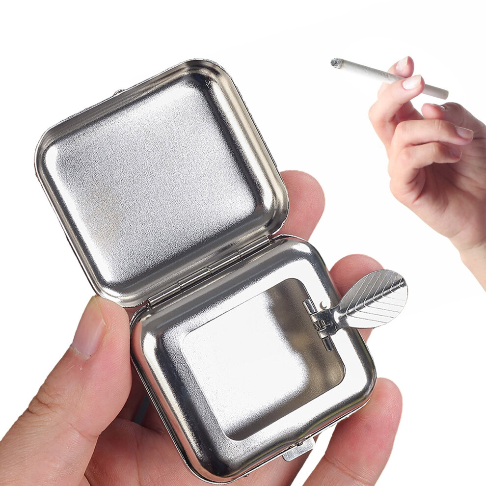 Portable Metal Ashtray With Lid Â Windproof Pocket Ashtray For Car Outdoor Â Mini Iron Ashtray For Men 9159796012450
