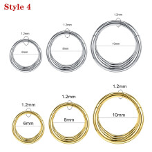 16G Titanium Nose Ring Hinged Clicker Septum Piercing Ear Helix Piercing Jewelry-Style 4-8mm-Gold