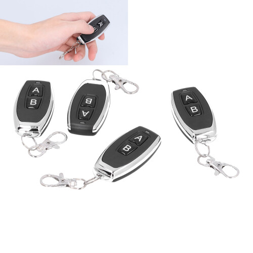 4PCS 433MHz Wireless Remote Control Switch Keychain 12V Black 2