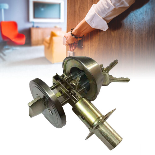 Iron Single Cylinder Round Deadbolt Lock – Classic Flat Head, Quick Install, Durable Iron, Extra Security 2
