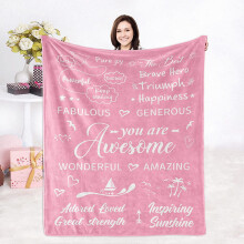 Purple Throw Blanket (40x50in) – Get Well Soon & Inspirational Gift for Women, Mom, Wife, Friend – Compatible with Cozy Warm Hugs