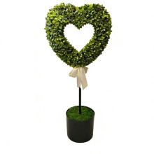 2.5ft Valentine's Heart Topiary Tree – Romantic Hydrangea Ball Planter with Bow Tie, Hollow Design, Artificial Greenery for Indoor/Porch/Yard