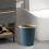 Small Slim Round Plastic Trash Can for Bathroom, Kitchen, Dorm, Office – Dark Blue, Compact Design 7