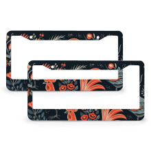 Rustic Chicken License Plate Frames 2 Pack Metal