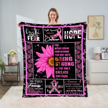 Pink Ribbon Breast Cancer Awareness Blanket – Ultra-Soft Flannel Throw (60x80in), Cozy Sofa/Bed Blanket, Survivor Gift for Women & Girls, compatible