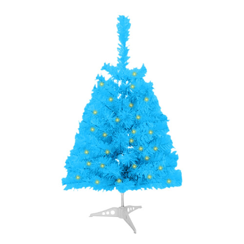 Blue Pre-Lit LED Christmas Tree Hinged Spruce Mini 1