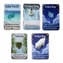 Animal Pocket Hug Greeting Cards, Encouragement Emotional Support for Christmas, Anniversaries, Valentine's Day, and Birthdays