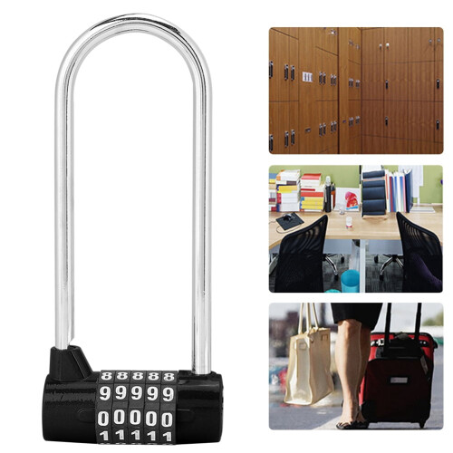 U Lock,Zinc Alloy U-shape Combination Digit Password Code Lock Extra Long Cabinet Door, Combination lock 2