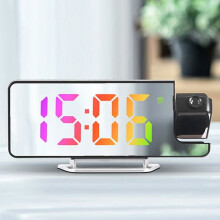 Projector Alarm Clock with Ceiling Projection, 12/24H Auto Dimming Display – Compatible with Home Decor